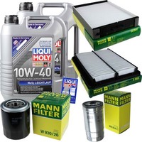 Mann Inspektionspaket 10L Liqui Moly 10W-40 FüR KIA Sorento I 2.5 Crdi
