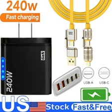 240W Supe Fast Charging USB Type C Wall Charger For Samsung iPhone Android Phone