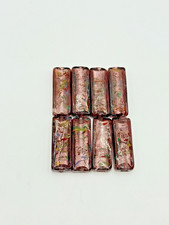 35mm x 7mm x 10mm Glass Lampwork Maroon Rectangle beads Jewelry 8 beads