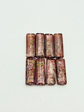 Glass Lampwork Beads Rectangle Jewelry Crafts 8 beads