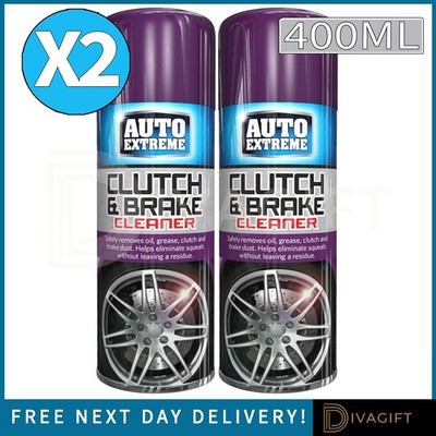 2 x BREMSE KUPPLUNGSREINIGER SPRAY 400ML BRUCH TEIL REINIGER SCHMUTZ FETT ÖL ENTFERNER