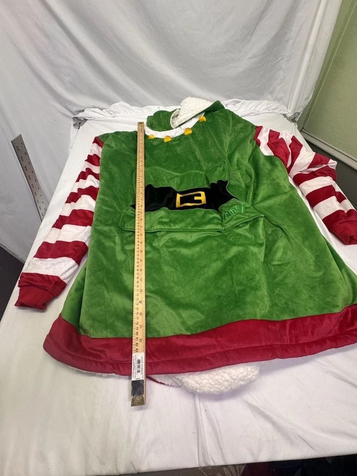 Manta con Capucha Usable The Comfy Santa Talla Única Forrada Sherpa Navidad Elfo Foto 3 de 4