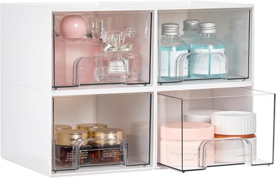Vtopmart 4 Pack Stackable Storage Drawers, Acrylic Organiser, Aufbewahrung und