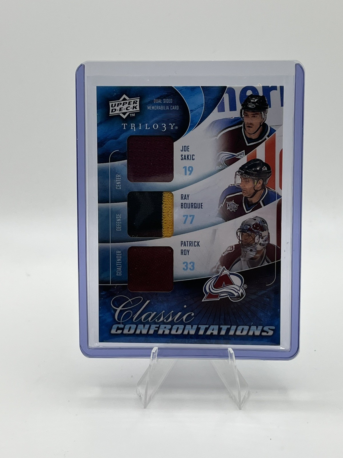 2009-2010 Trilogy Classic Confrontations Joe sakic,Ray Bourque,Patrick Roy+++