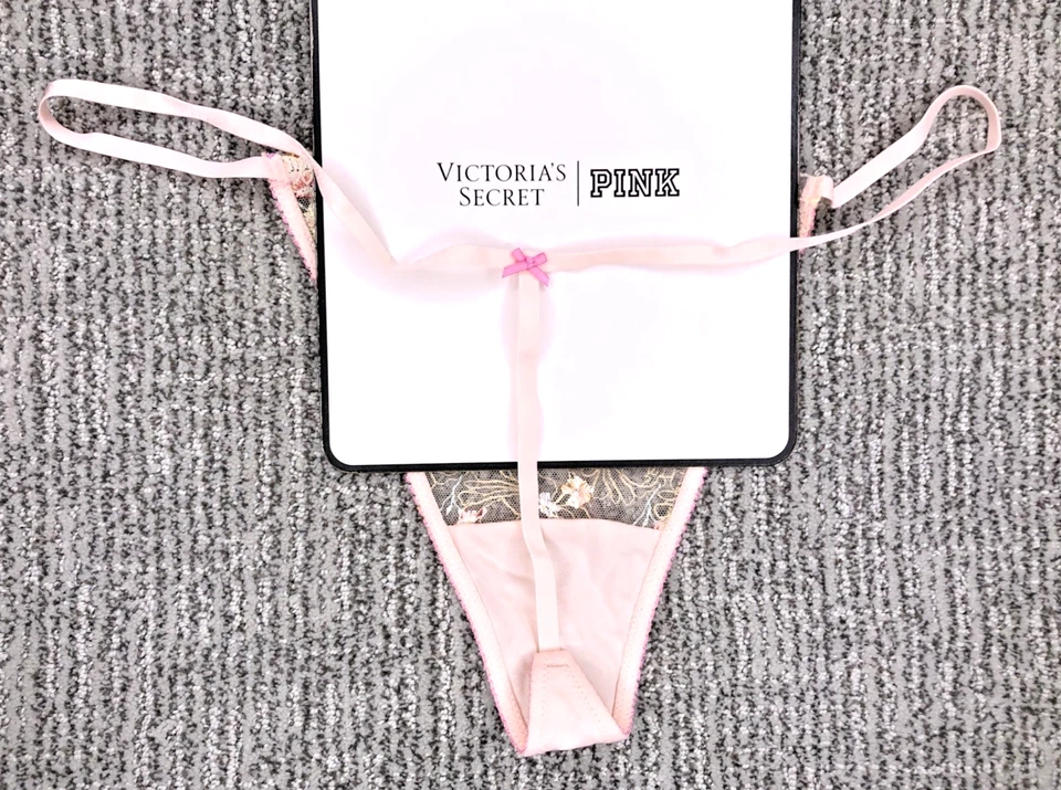 Victoria's Secret Dream Angels NWT XXL Pink Bloom Embroider V String Panty Sexy - Image 2 of 4