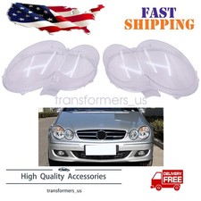 For 2004-2009 Mercedes Benz Clk C209 W209 Pair Headlight Lens Cover Replacement