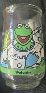 Welch's Kermit The Frog- Muppets In Space Glass Jelly Jar/ Juice Glass
