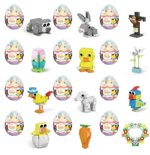 Set Blocchi Costruzione Riempitivi Uova di Pasqua 12 Pezzi per Bambini 6+ - Foto 4 di 8