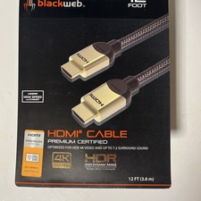 Blackweb Premium Certified 12 Ft HDMI Cable 4K Ultra HD - 4K HDR 7.2 brand NEW