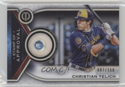 2021 Topps Tribute Stamp of Approval Relics 87/150 Christian Yelich #SOA-CY 0o5t
