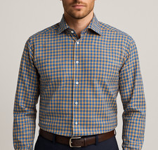 ETON Contemporary Checkered Plaid Button Shirt Multicolor Sweeden Size 42 - 16.5