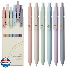 FIOVER Gel Pens, 6pcs 0.7mm Fine Point Black Ink, Smooth Writing Pens for Jou