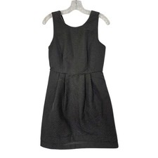 Madewell Black Sleeveless Textured Shimmer Fit-and-Flare Midi Dress Size 4