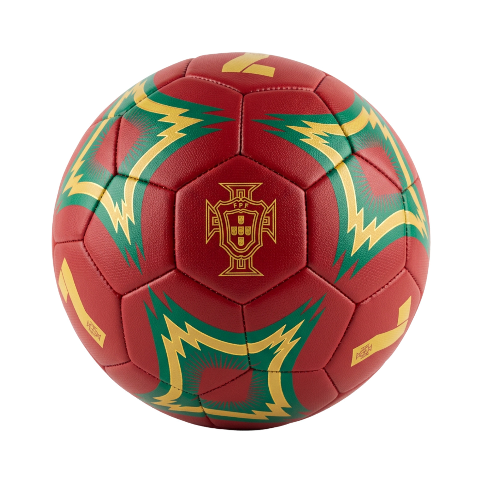 Portugal Soccer Ball #7 Icon Sports Red Gold Polyurethane Size 2 4 5 New