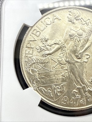 1947 PANAMA SILVER 1 BALBOA VASCO NUNEZ DE BALBOA NGC MS 63 NICE