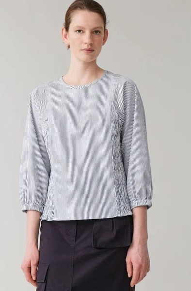 Women COS Shirt White Cotton 40 #6RJQ