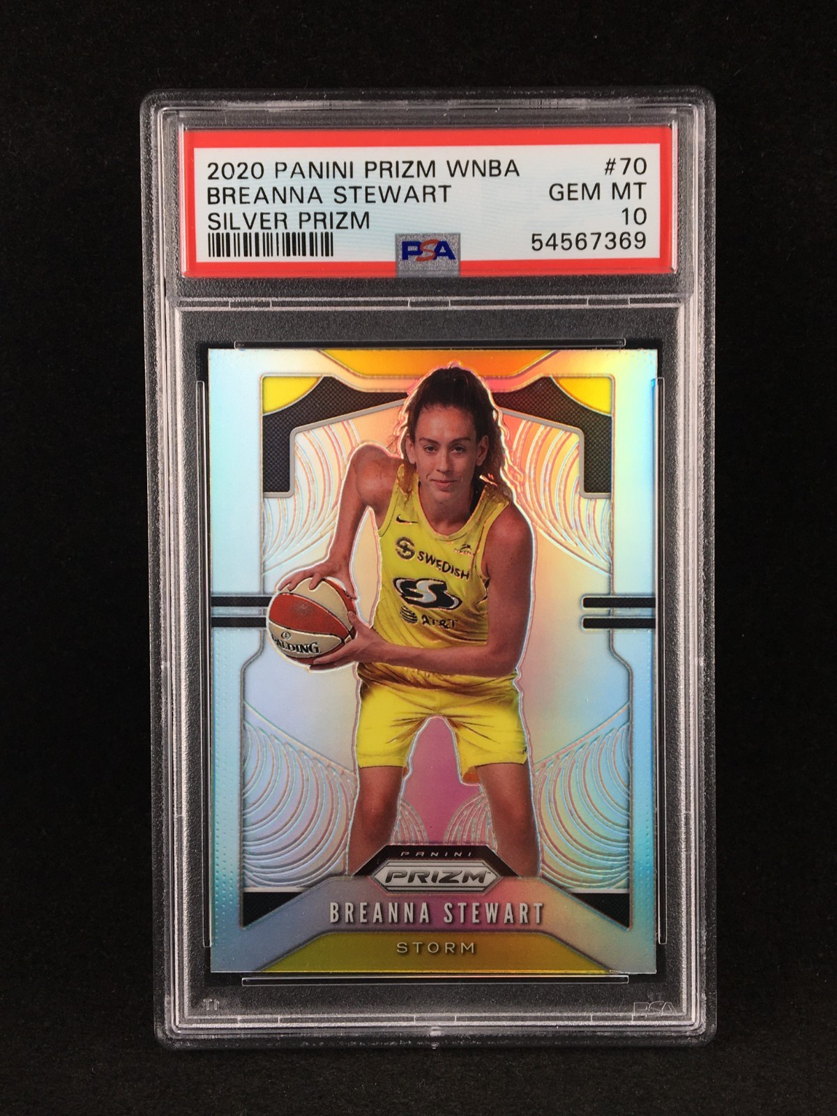 PSA 10 Pop 30 Breanna Stewart 2020 Panini WNBA Prizm SILVER #70 Seattle Storm view 4