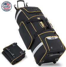 81L Rolling Baseball Bag with Wheels, Softball Catchers Gear Bags for 4 Bats (Fi