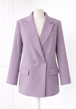 Missguided lilac tailored double breasted blazer - Size 10