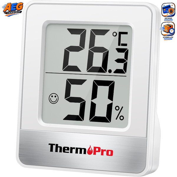 Thermo-Hygrometer Digital Mini Temperatur Luftfeuchtigkeit MessgeräT Weiß FüR-image