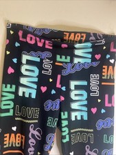 NoBo No Boundaries black LOVE print high rise ankle leggings NWT Juniors L 11 13