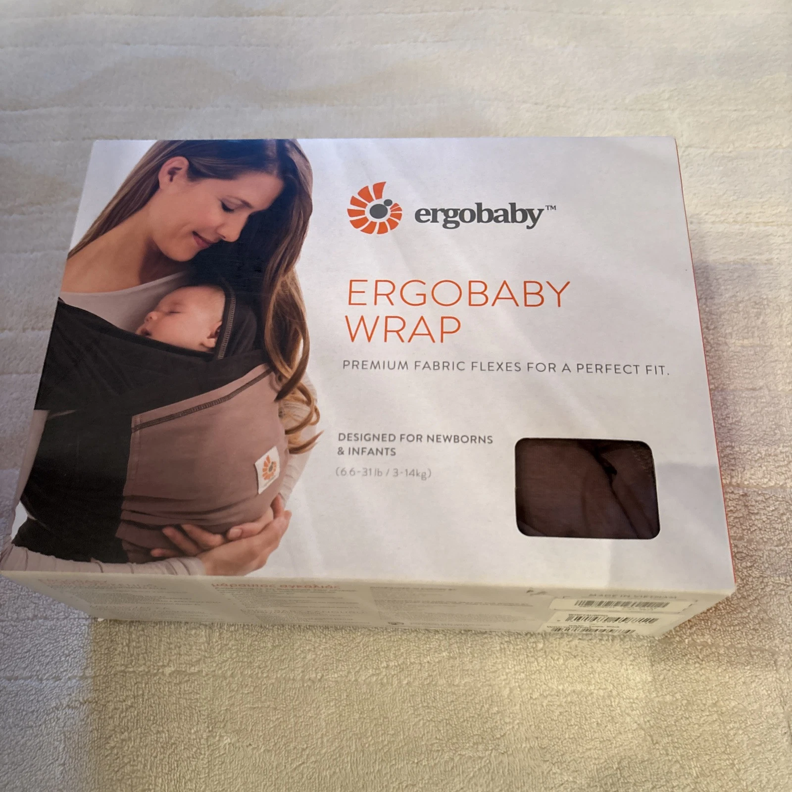 ERGOBABY Wrap for Newborns & Infants 6.6 lbs to -31 lbs /Black Taupe NEW IN BOX