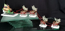 DEPARTMENT 56 HERITAGE COLLECTION VILLAGE SERIES "SLEIGH & 8 TINY REINDEER"