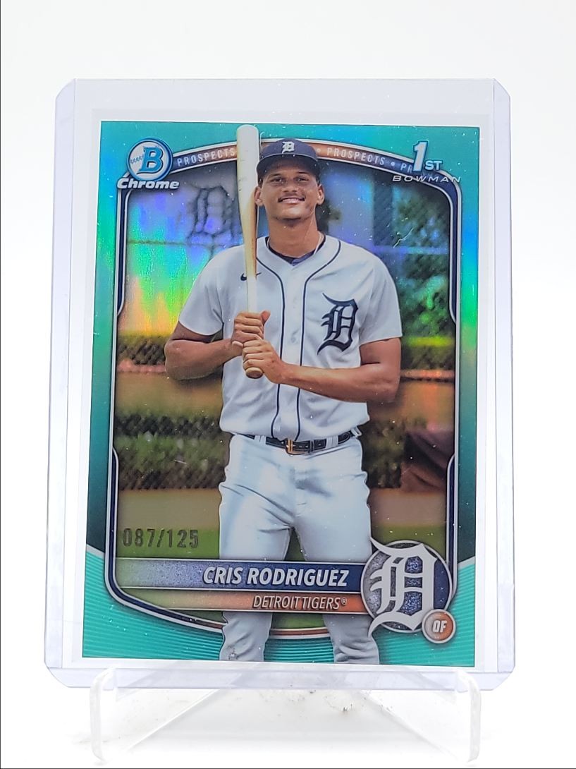 CRIS RODRIGUEZ 2025 BOWMAN CHROME 1ST AQUA REFRACTOR TIGERS /125 Q4060