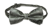 COVONA Men's BOW Tie Solid GREEN Color PAISLEY Mens BOWTIE for Tux or Suit