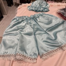 Sissy Shorts Silky Satin Pantaloon Bloomers 24 to 34 waist turquoise