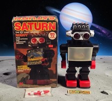 Original Early Version 1981 Kamco Saturn Walking Toy Robot Box WORKS SEE VIDEO