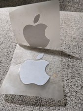 2 Genuine Authentic Apple Stickers-Decals White