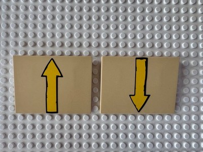 LEGO Slope 10 6 x 8 Yellow Arrow Up and Down One of Each Set 4982