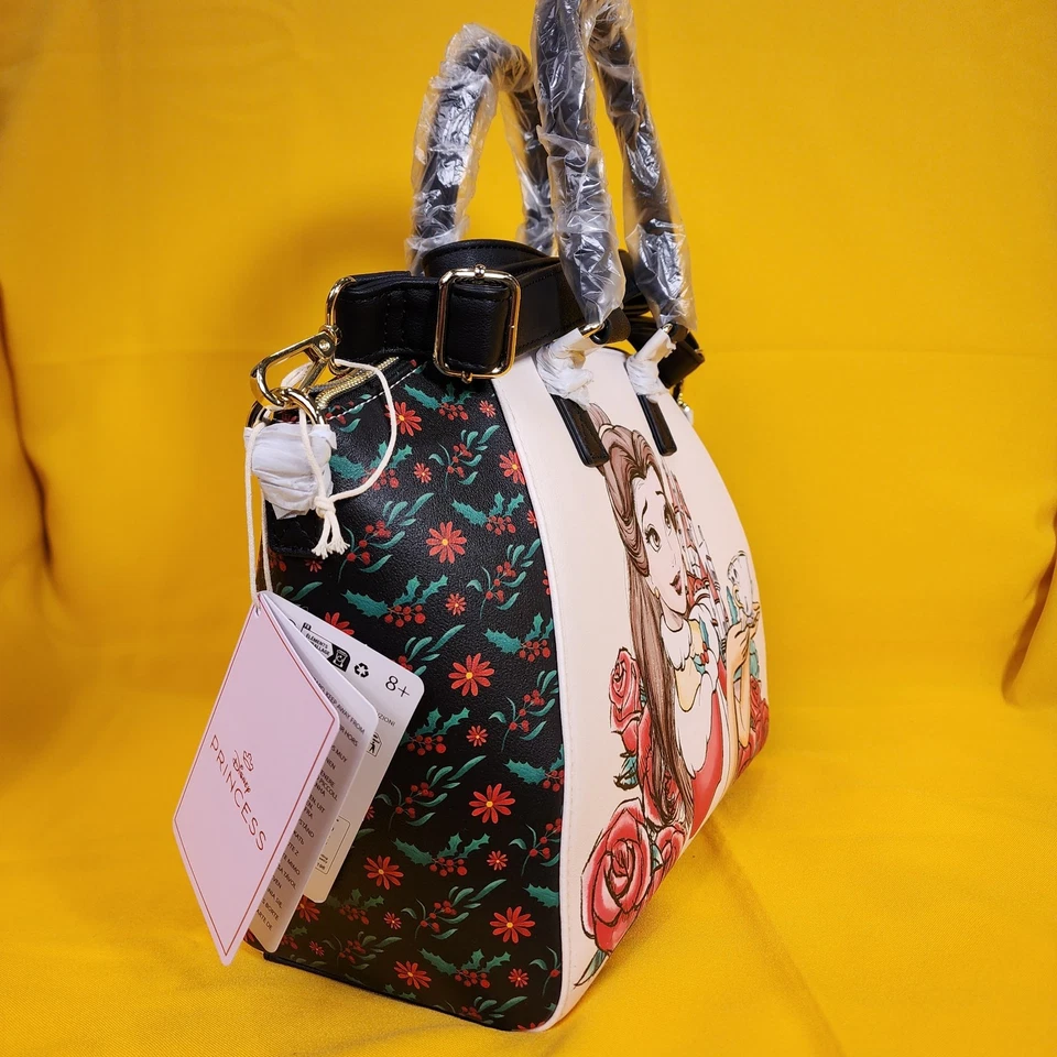 Bolsa satchel Loungefly Disney Princesa A Bela e a Fera Belle Chip férias - Imagem 4 de 4