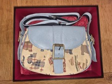 LIZ COX SCOTTIE DOG TAPESTRY AND LEATHER BAG NO TAGS NEW IN BOX