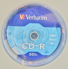 50 pack VERBATIM 52X CD-R Digital Vinyl 700MB Media Disc Spindle 94691