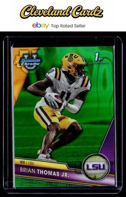 2023 Bowman University Chrome #8 Brian Thomas Jr. Green Lava Refractor #/99