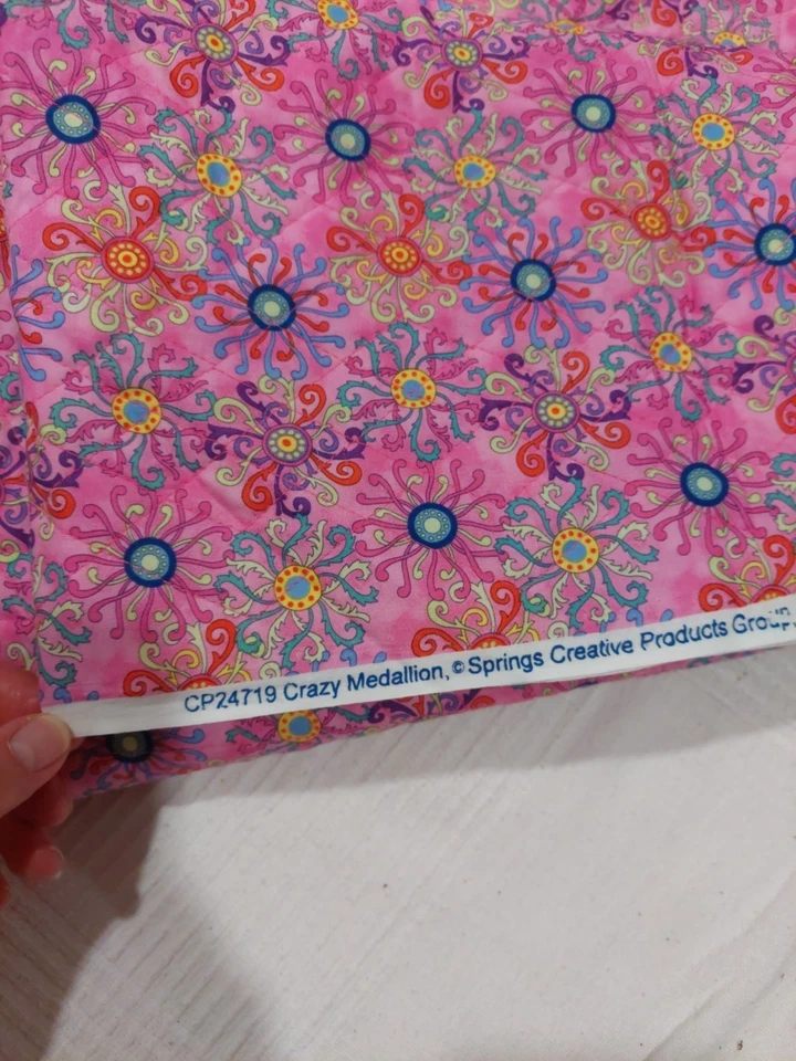 Double Sided PINK pre quilted fabric By Springs Creative by the yard 42" Wide - Image 3 of 4