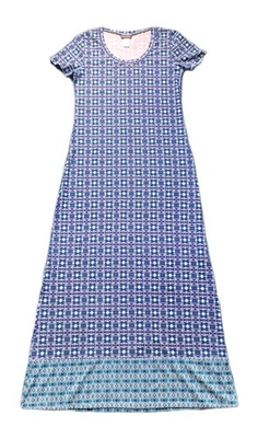 #ad Tommy Bahama Womens Small Maxi Dress Blue Aqua Geometric Print Cotton Stretch $39.99