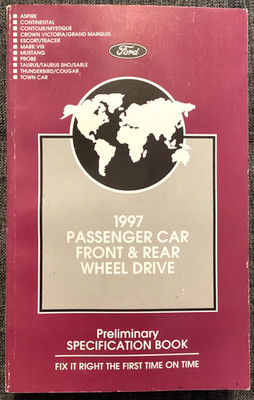 1997 FORD CAR SPECIFICATIONS BOOK.  FRONT & REAR  WHEEL DRIVE VEHICLES.   OEM