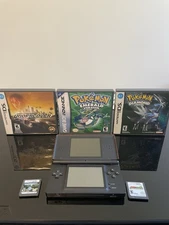 Nintendo DS Lite Red Pokémon Emerald Diamond Complete Bowsers Inside Story Lot