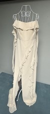 Barbie x Azazie Beige Ruffle Sleeveless Dress A8