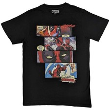 Image of Deadpool T Shirt Comic Strip new Official Marvel Black