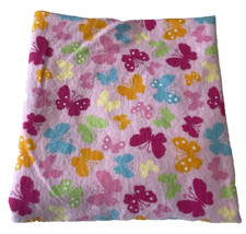 Handmade Pink Butterfly Receiving Blanket Flannel Aqua Yellow Orange Cotton