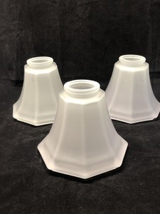 3 Frosted 8 sided Glass Ceiling Fan Globe Light Shade Vanity