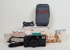 Canon Mega Zoom 76 35mm Point Shoot Box 2 Straps Paperwork UNTESTED READ PARTS