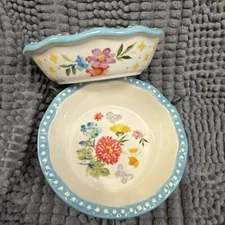 The Pioneer Woman - Floral Medley - 5.5-inch Mini Pie Pans - Set of 2 Blue - New