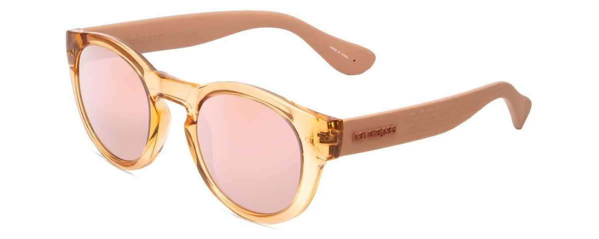 Havaianas TRANCOSO/M Round Sunglasses in Peach/Rose Gold Layer