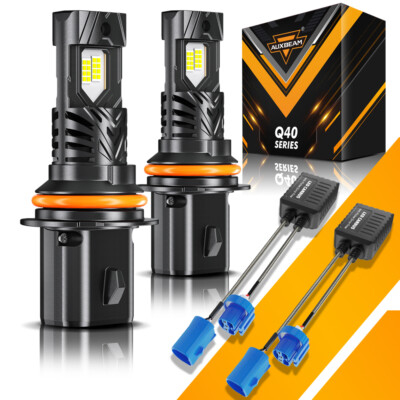 #ad AUXBEAM Canbus 9007 HB5 LED Headlight Conversion Kit 6500K White High Low Beam $129.99