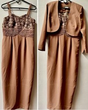 OBESSIONS COUTURE MOTHER OF BRIDE/GROOM 2 PIECE EMPIRE WAIST DRESS SIZE 10